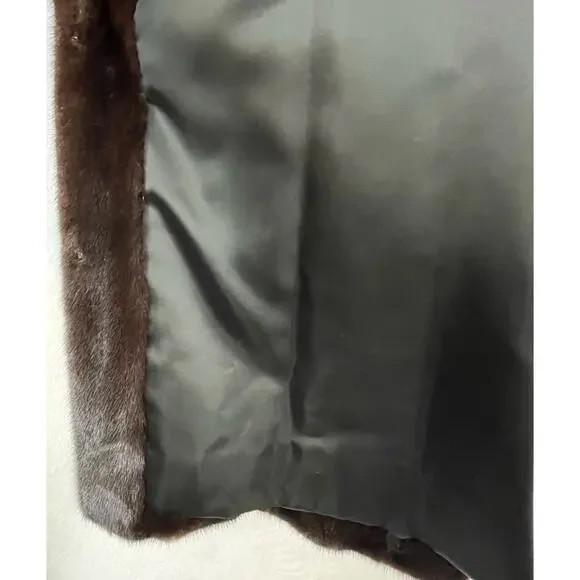 BIRGER CHRISTENSEN Worlds Finest Dark Ranch Mink Fur Mid Length Swing Coat Sz 12 - Picture 9 of 16